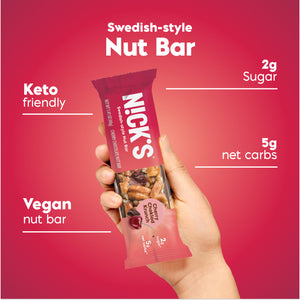 A bar contains 2 grams of sugar, 5 grams of net carbs and is keto friendly and vegan