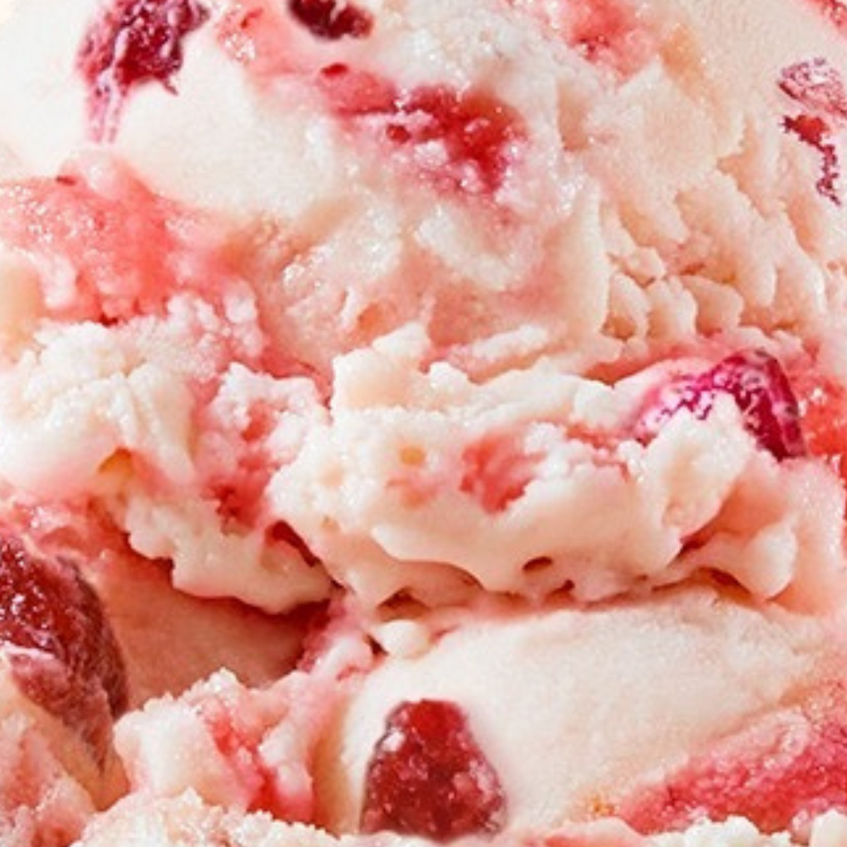 Top View Of Pink Gelato Scoop With Strawberry Isolated On White