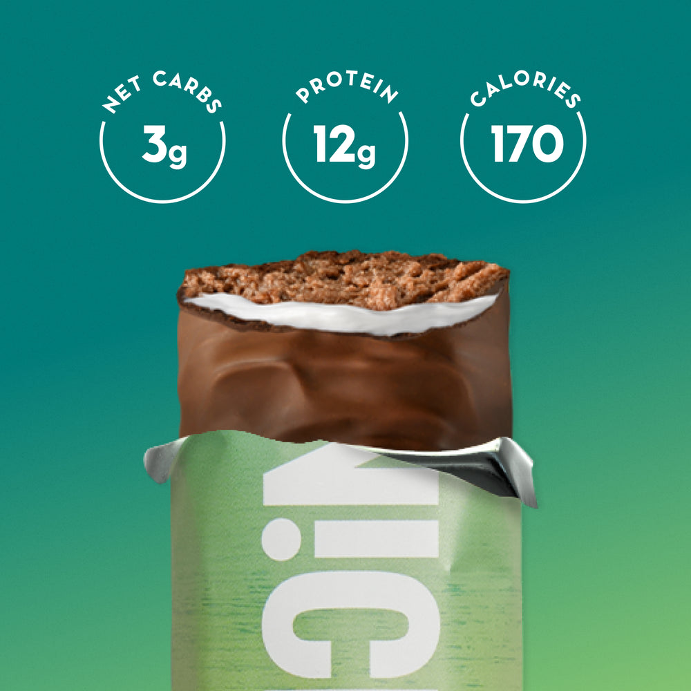 A bar contains 12 grams of protein, 3 grams of net carbs and 170 calories