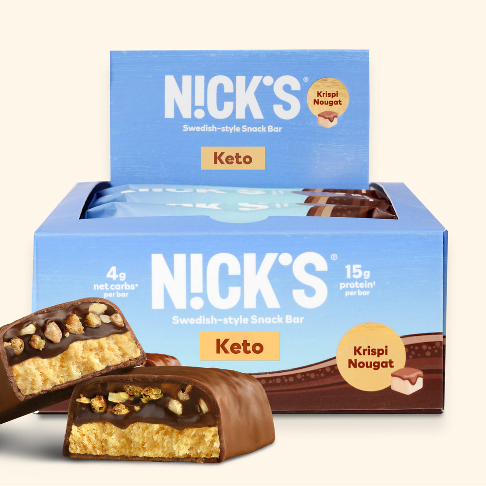 Nick’s bar packaging showing  Krispi nougat