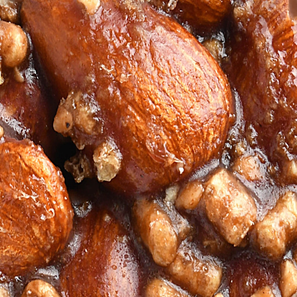 A close up of guey looking almonds.