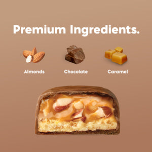 All our products have premium ingredients, almonds, chocolate and caramel