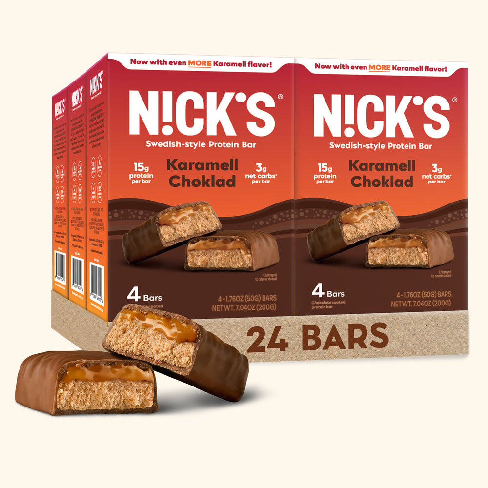 Nick’s bar packaging showing karamell choklad