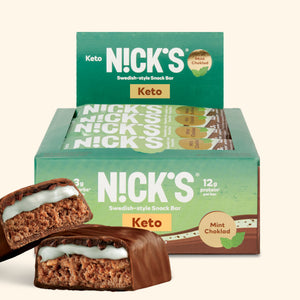 Nick’s bar packaging showing Mint Choklad