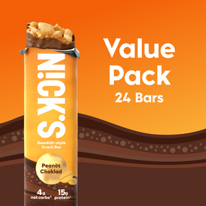 Nick's value pack peanut choklad contains 24 bars