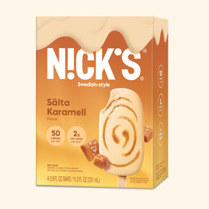 Nick’s ice cream bar packaging showing Salty Caramell